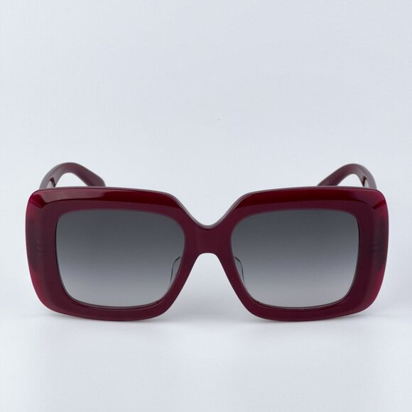 Celine CL40263F 69B 3 DOTS  BRAND NEW Sunglasses Bordeaux Gradient Smoke Women - Picture 3 of 10